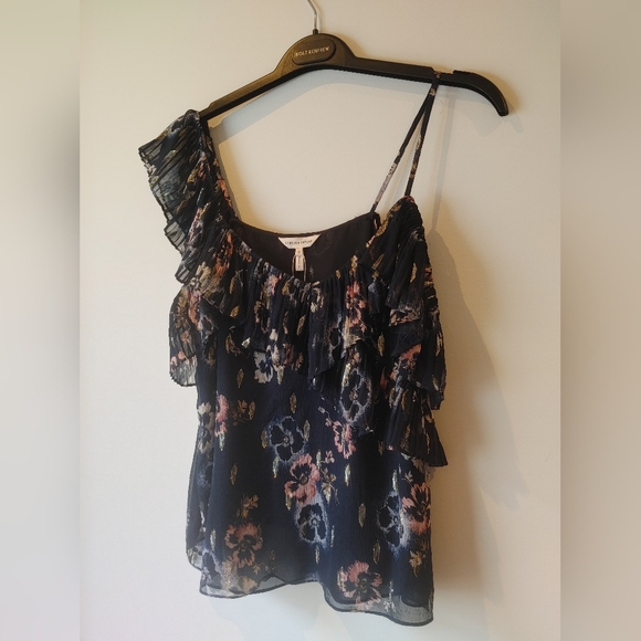 Rebecca Taylor Off the Shoulder Blouse Size 10 - Picture 5 of 12